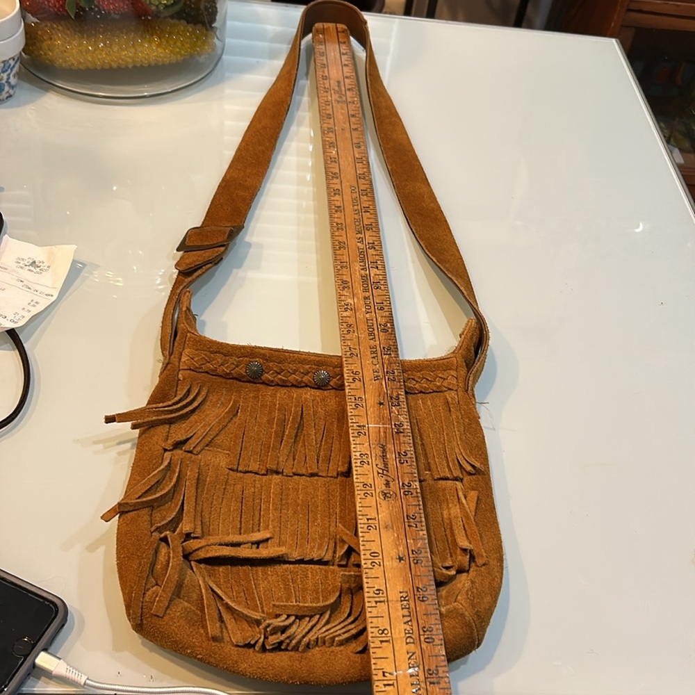 Vintage boho Minnetonka suede fringe shoulder bag purse - Picture 15 of 16